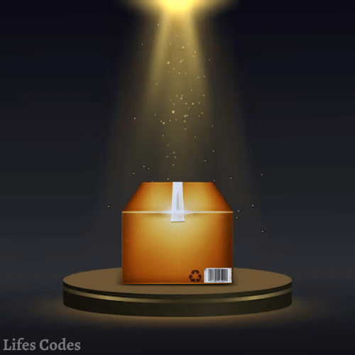 A glowing product box under spotlight symbolizing value presentation and offer framing.