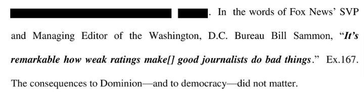 Excerpt showing Fox News editor’s quote: “It’s remarkable how weak ratings make good journalists do bad things